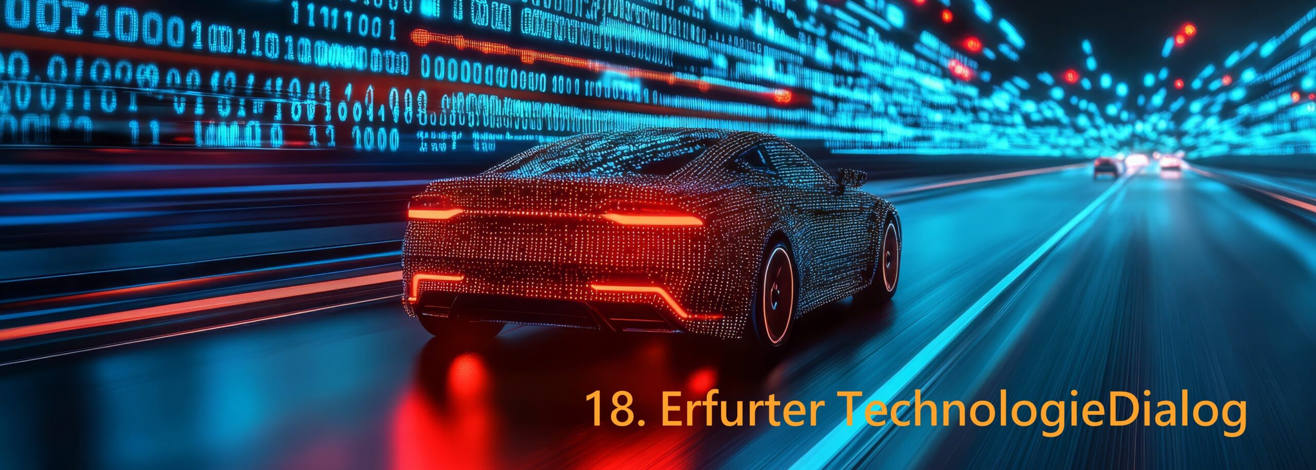 Digital interface with binary coding over a car driving, symbolizing global connections and data processing. --ar 16:9 --v 6.1 Job ID: da4cb329-c741-4320-a0f1-d056e644c1e7